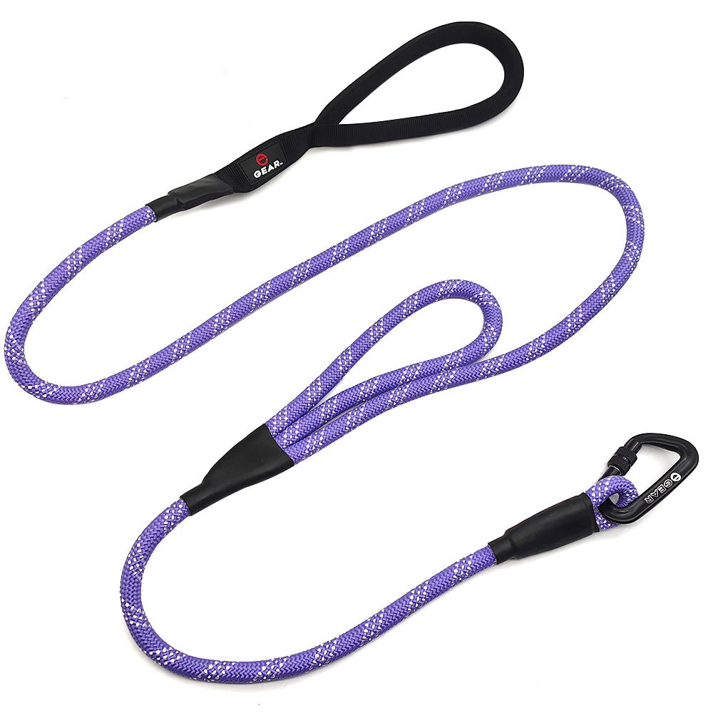 Enthusiast Gear Double Handle Rope Dog Leash with Locking Carabiner for Traffic Training Large and Medium Breeds (6' Foot)