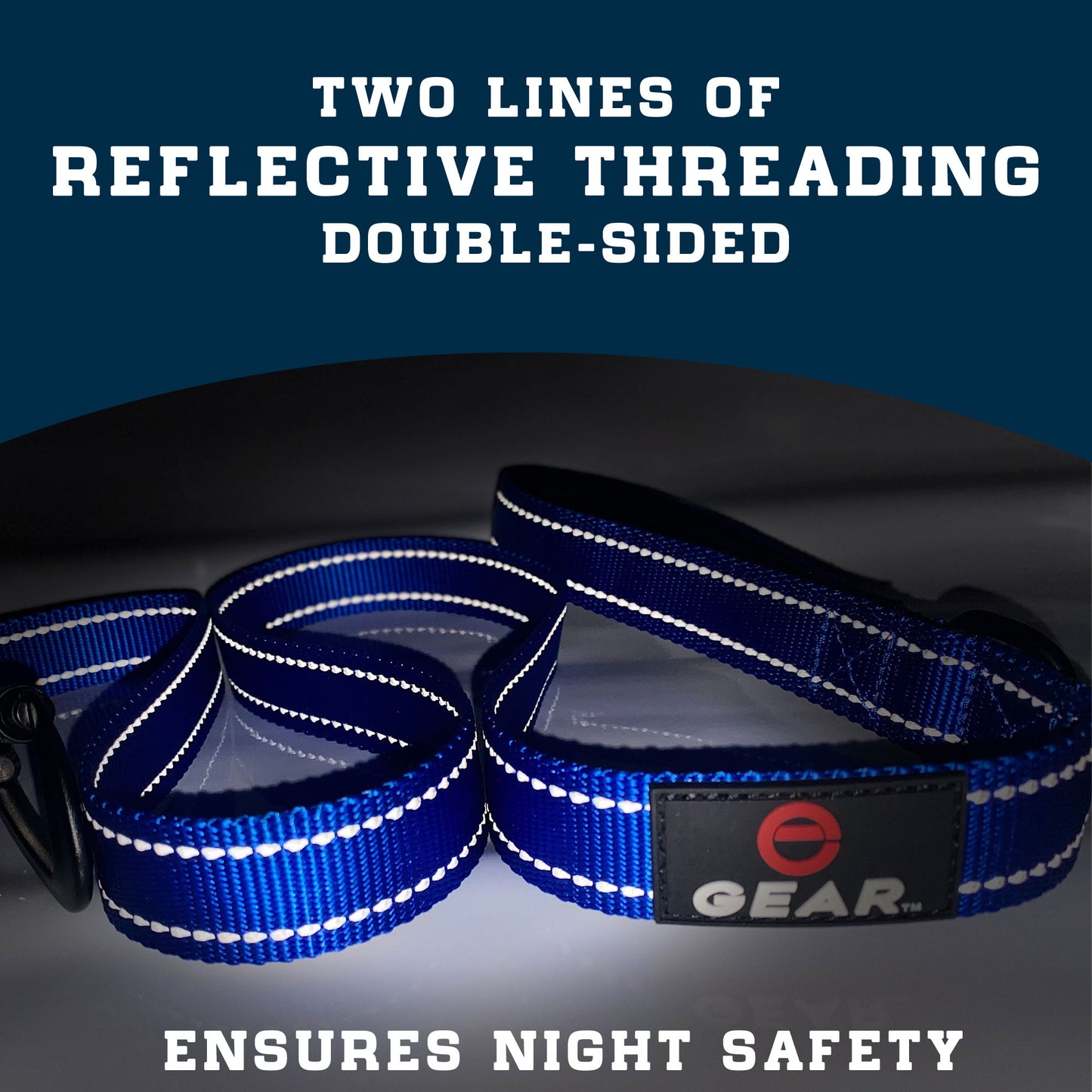 Enthusiast Gear Heavy Duty Nylon Dog Leash with Locking Carabiner for Large and Medium Breeds – Reflective Lead with Padded Handle - 4 Ft or 6 Ft Long