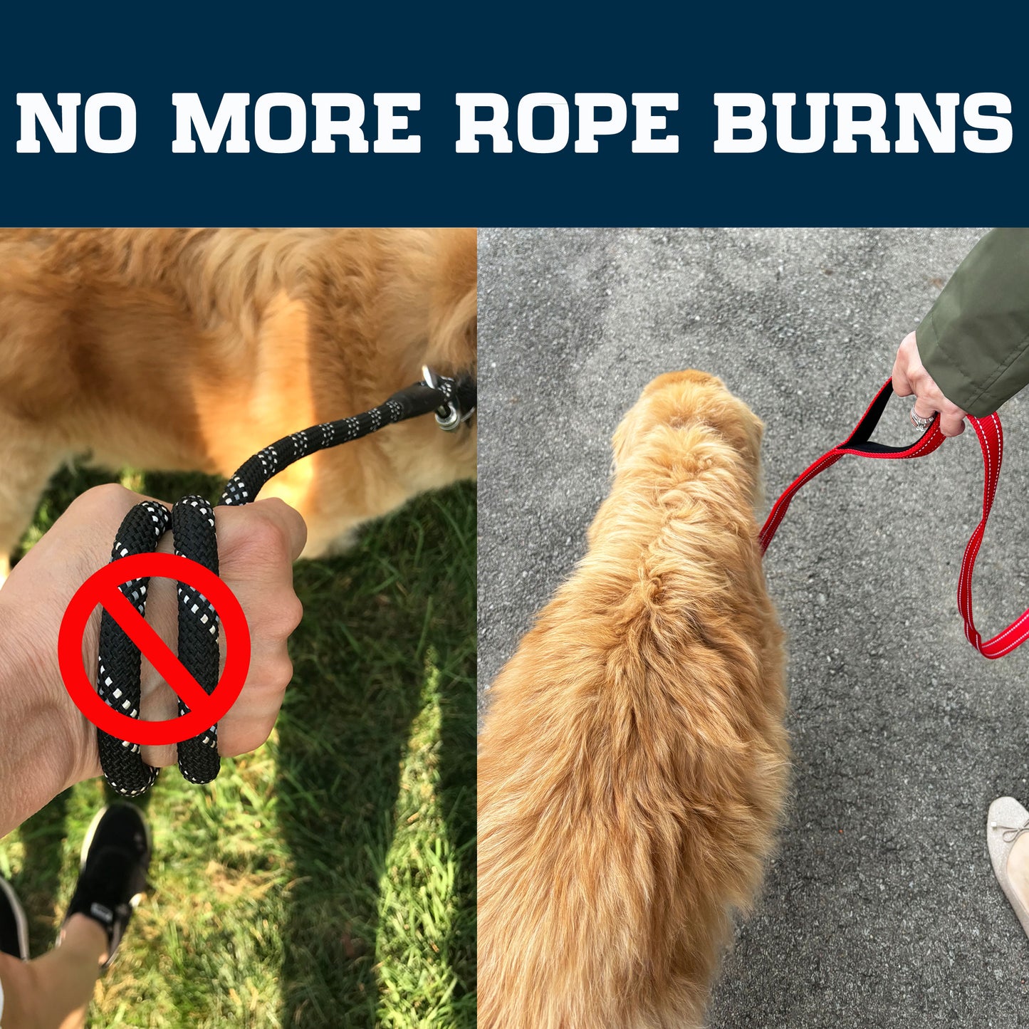 Enthusiast Gear Heavy Duty Nylon Dog Leash with Locking Carabiner for Large and Medium Breeds – Reflective Lead with Padded Handle - 4 Ft or 6 Ft Long