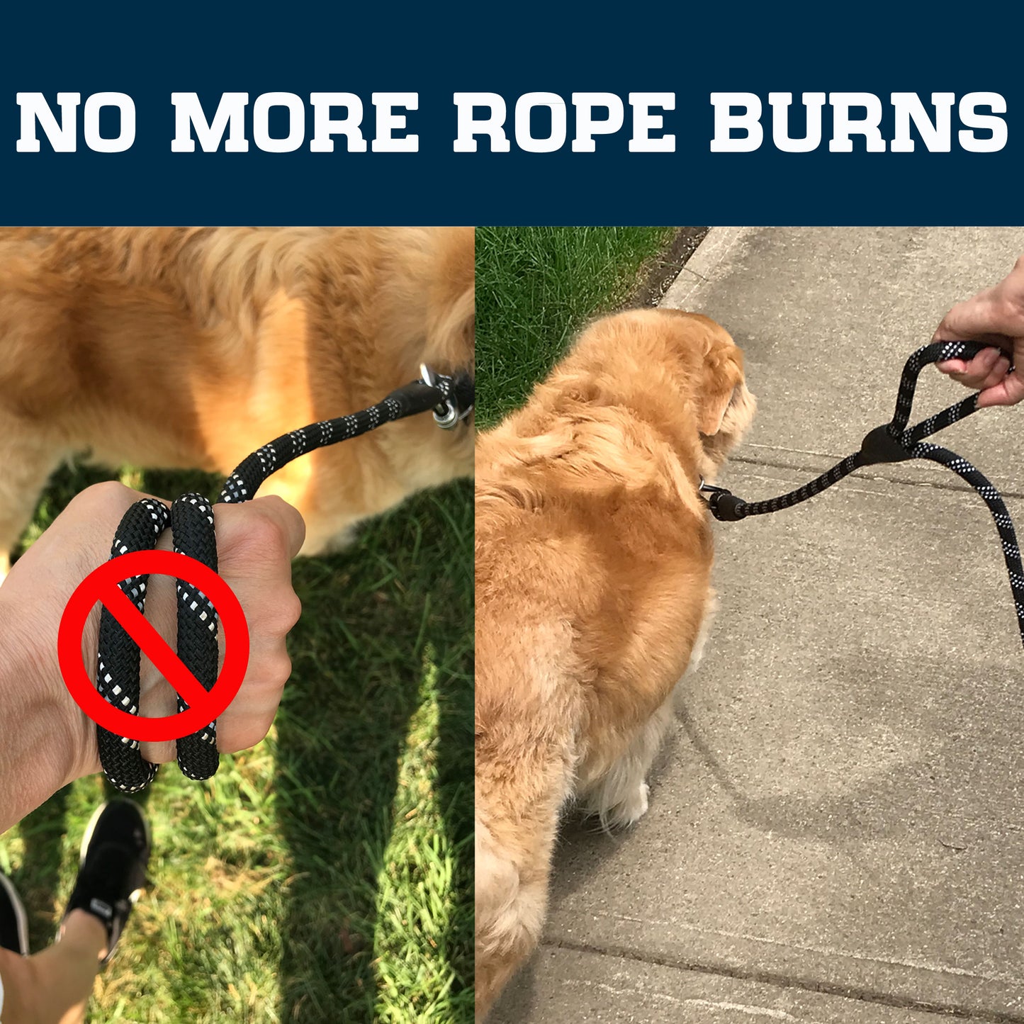 Enthusiast Gear Double Handle Rope Dog Leash with Locking Carabiner for Traffic Training Large and Medium Breeds (6' Foot)