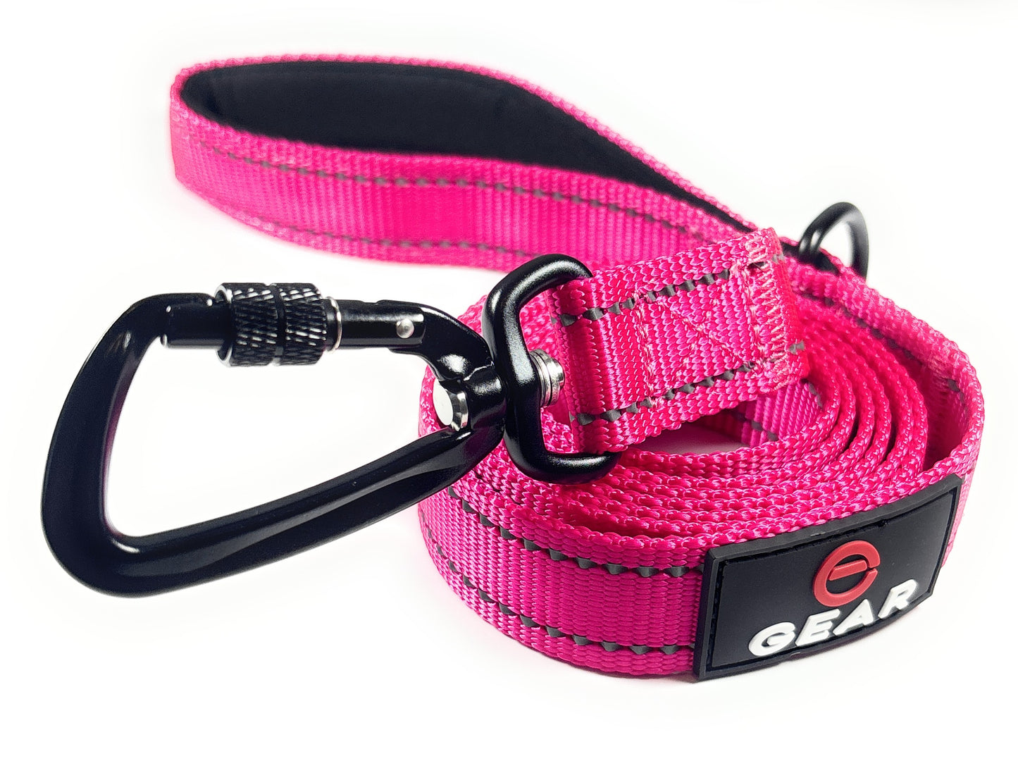 Enthusiast Gear Heavy Duty Nylon Dog Leash with Locking Carabiner for Large and Medium Breeds – Reflective Lead with Padded Handle - 4 Ft or 6 Ft Long