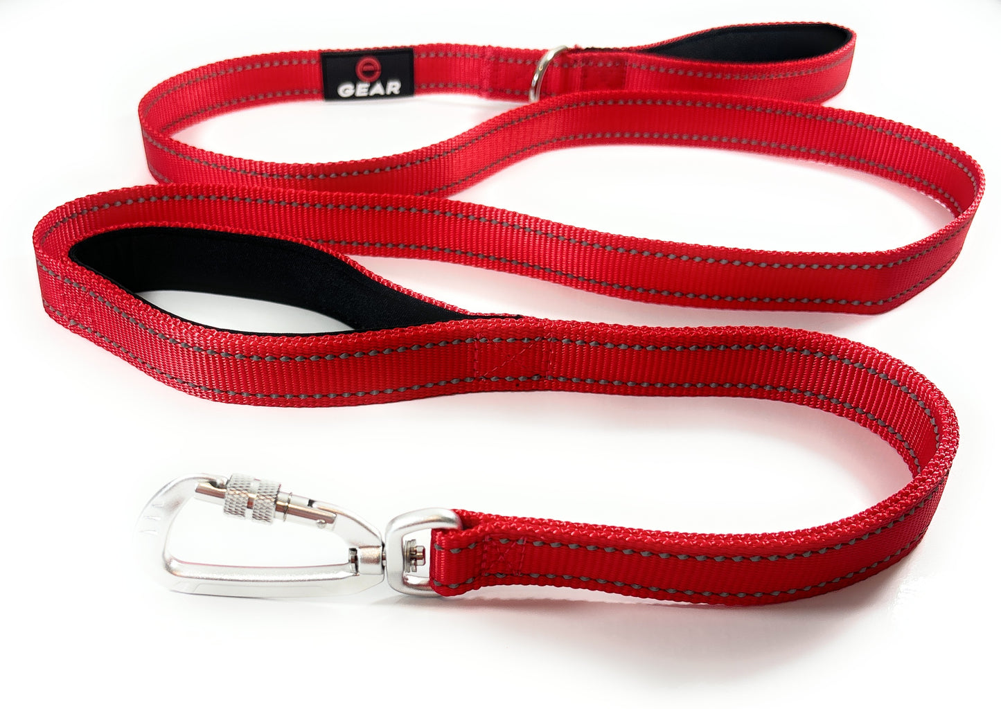 Enthusiast Gear Heavy Duty Nylon Dog Leash with Locking Carabiner for Large and Medium Breeds – Reflective Lead with Padded Handle - 4 Ft or 6 Ft Long