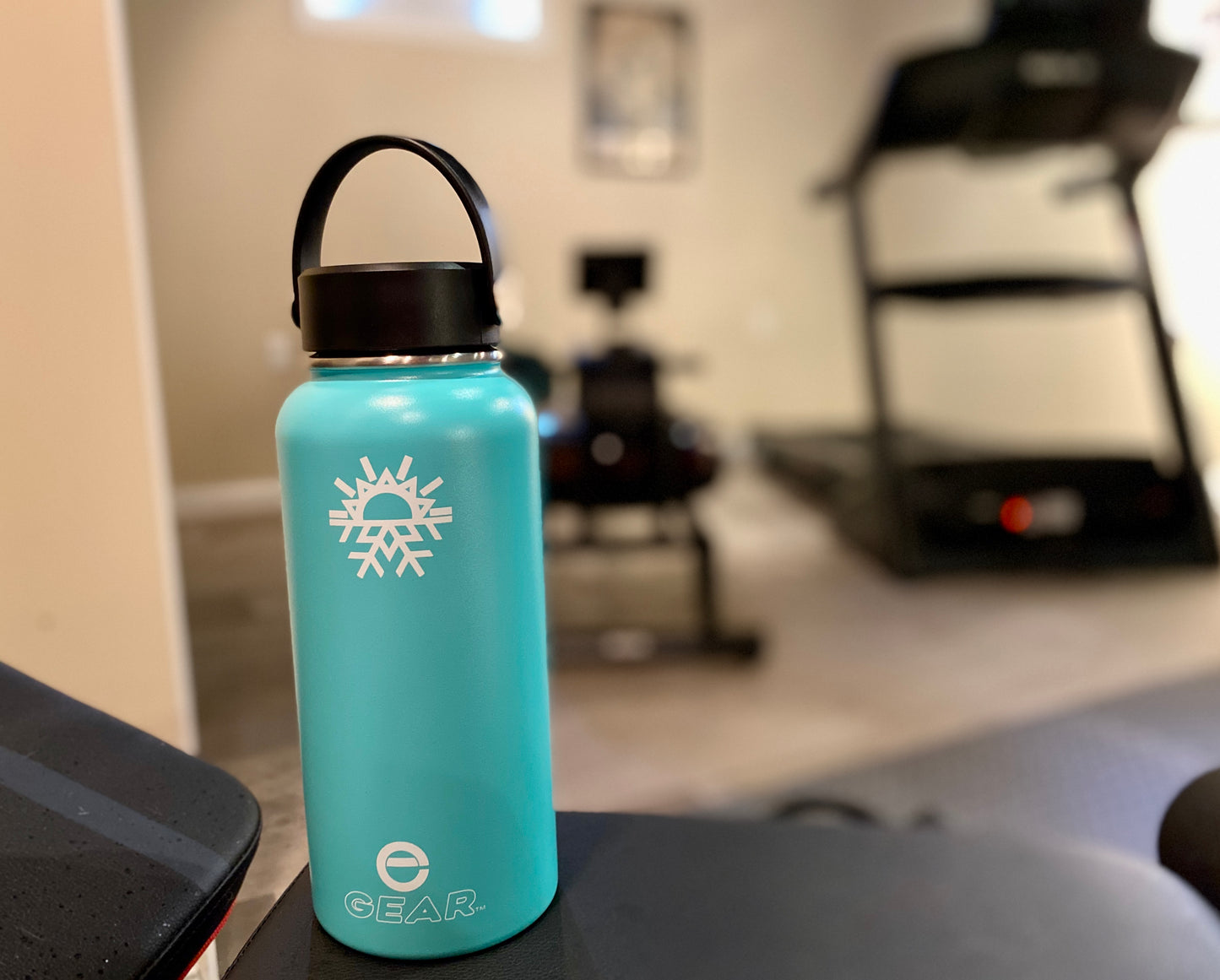 Enthusiast Gear 32 oz Wide Mouth Water Bottle - Stainless Steel, Vacuum Insulated, Reusable Water Bottle with Flex Handle