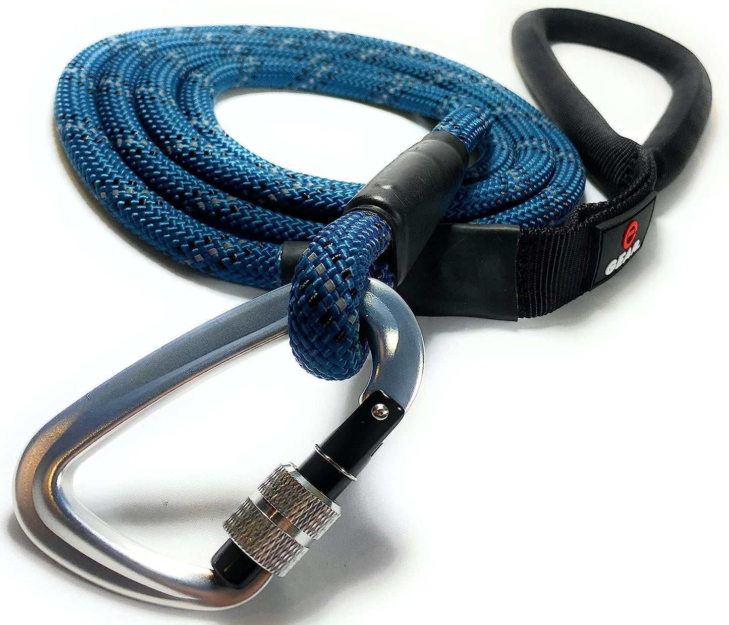 Climbing Rope Dog Leash with Locking Carabiner - Blue