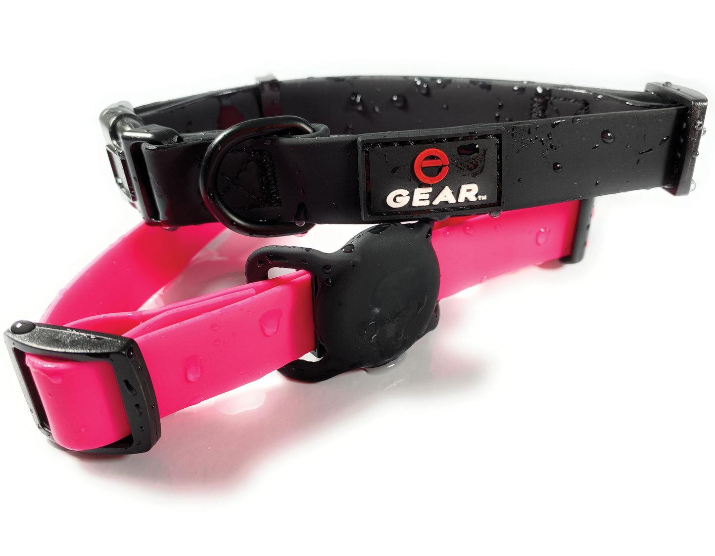 Enthusiast Gear AirTag Dog Collar – Weatherproof – Waterproof Anti-Odor Adjustable PVC Pet Collar with Protective Silicone Apple Air Tag Holder