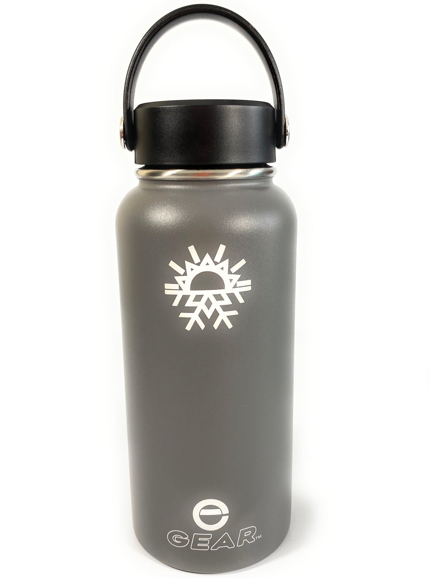 Enthusiast Gear 32 oz Wide Mouth Water Bottle - Stainless Steel, Vacuum Insulated, Reusable Water Bottle with Flex Handle