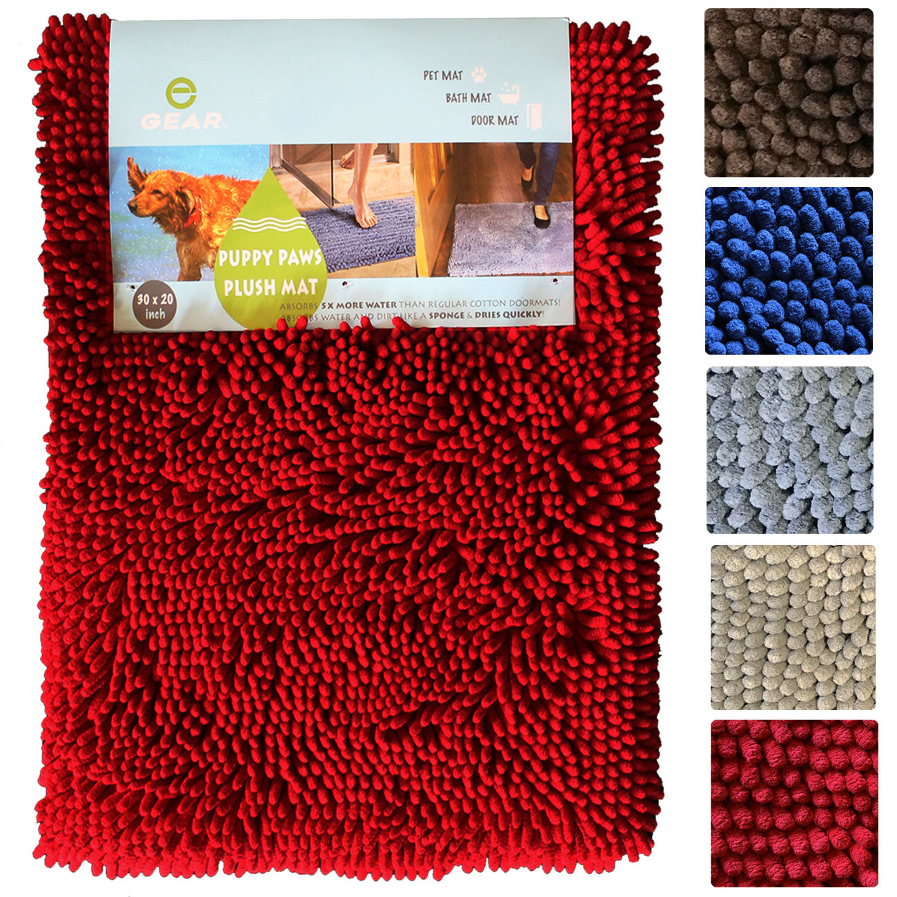 Plush Microfiber Chenille Dog Mat