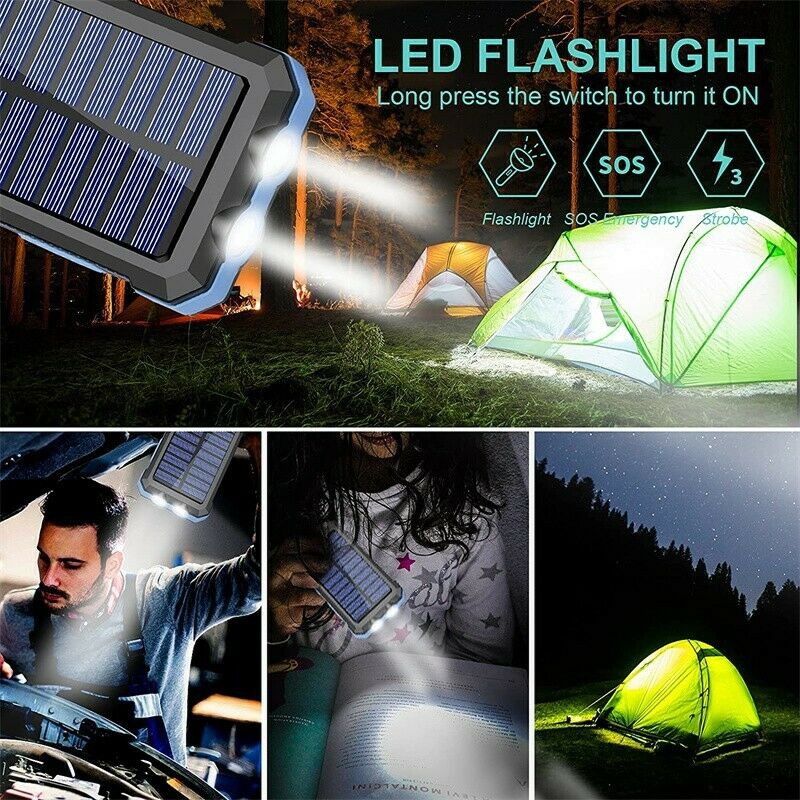 Enthusiast Gear 30000mah dual usb portable solar battery charger