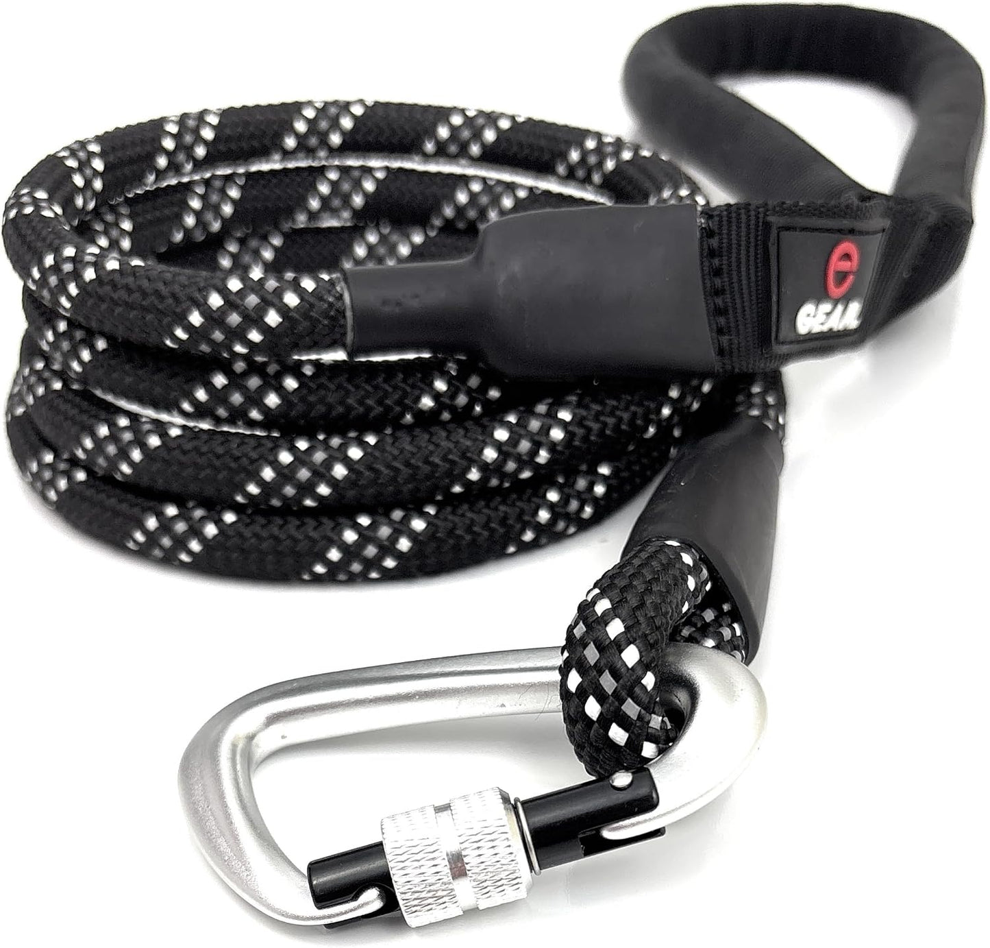 Heavy Duty Dog Leash with 1100LB Rated Locking Carabiner – 6FT Reflective Rope Leash for Large & Medium Dogs that Pull – Padded Handle