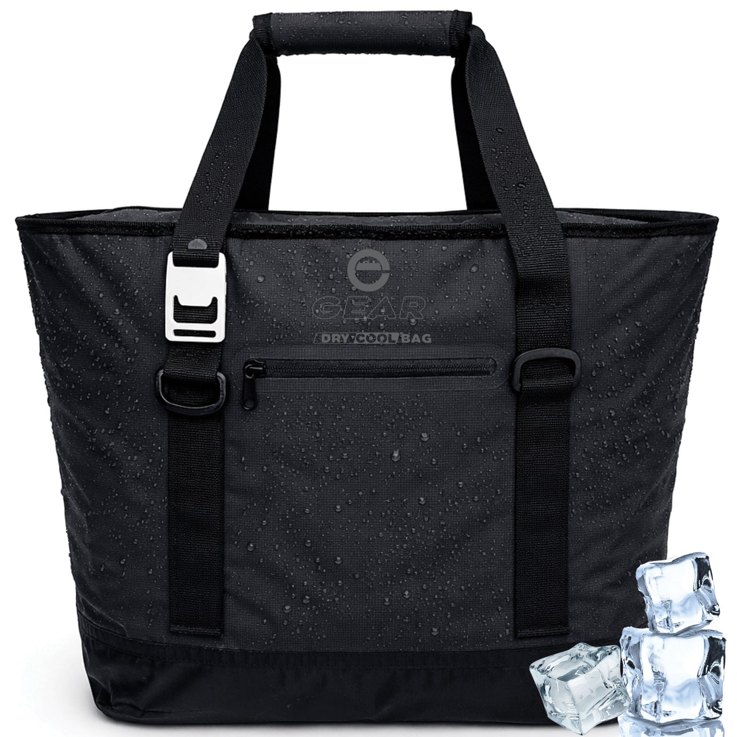 Enthusiast Gear Dry Bag Cooler Tote – Collapsible, waterproof, with Side Pocket - Perfect for Pool, Beach, Picnics, Grocery - 20 or 36 Cans