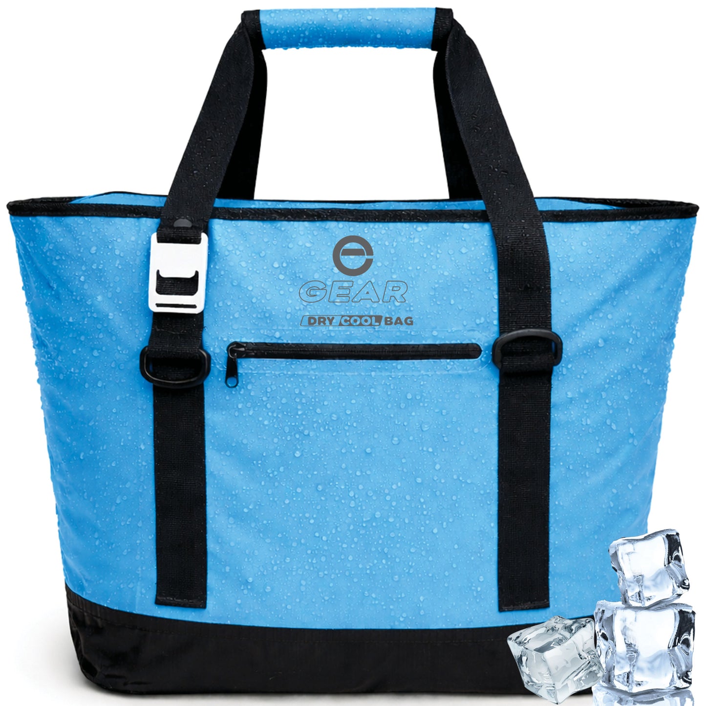 Enthusiast Gear Dry Bag Cooler Tote – Collapsible, waterproof, with Side Pocket - Perfect for Pool, Beach, Picnics, Grocery - 20 or 36 Cans