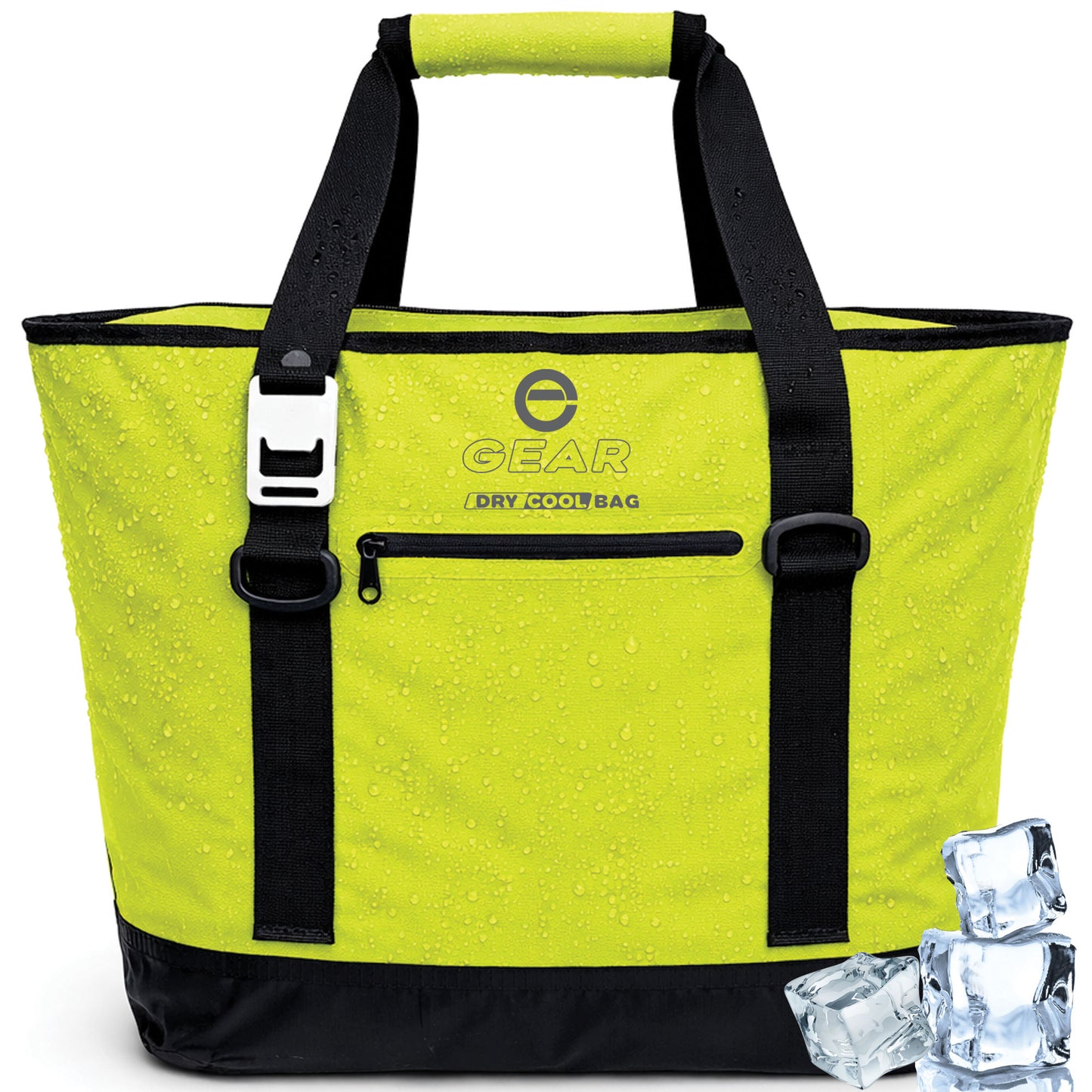 Enthusiast Gear Dry Bag Cooler Tote – Collapsible, waterproof, with Side Pocket - Perfect for Pool, Beach, Picnics, Grocery - 20 or 36 Cans
