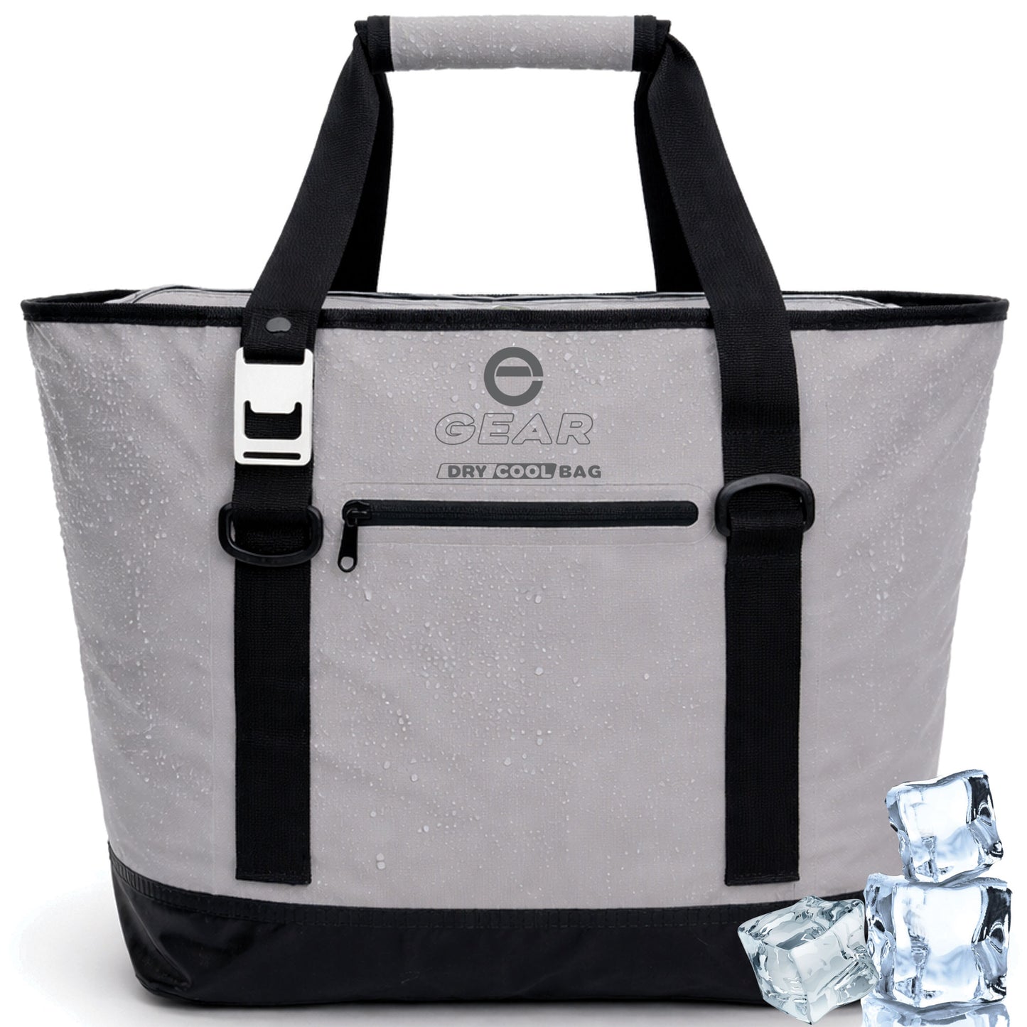 Enthusiast Gear Dry Bag Cooler Tote – Collapsible, waterproof, with Side Pocket - Perfect for Pool, Beach, Picnics, Grocery - 20 or 36 Cans