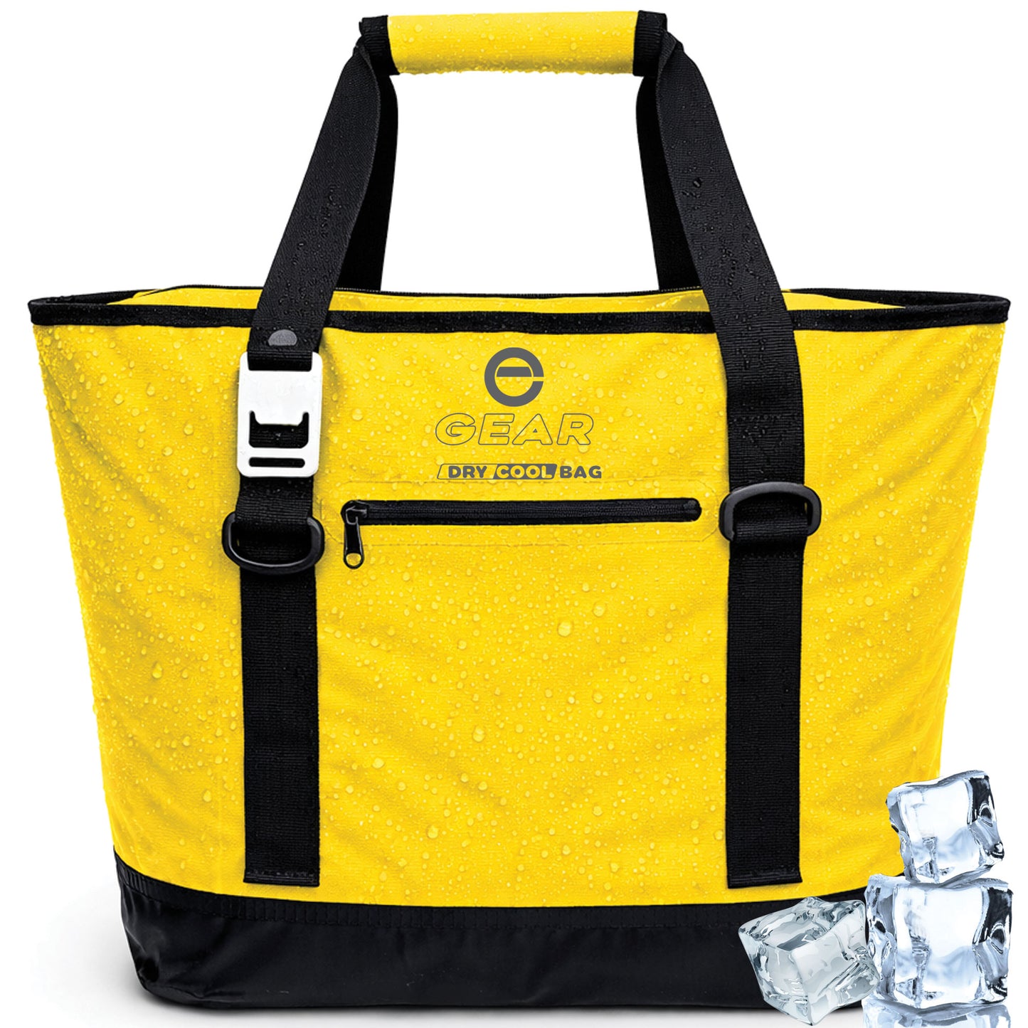 Enthusiast Gear Dry Bag Cooler Tote – Collapsible, waterproof, with Side Pocket - Perfect for Pool, Beach, Picnics, Grocery - 20 or 36 Cans