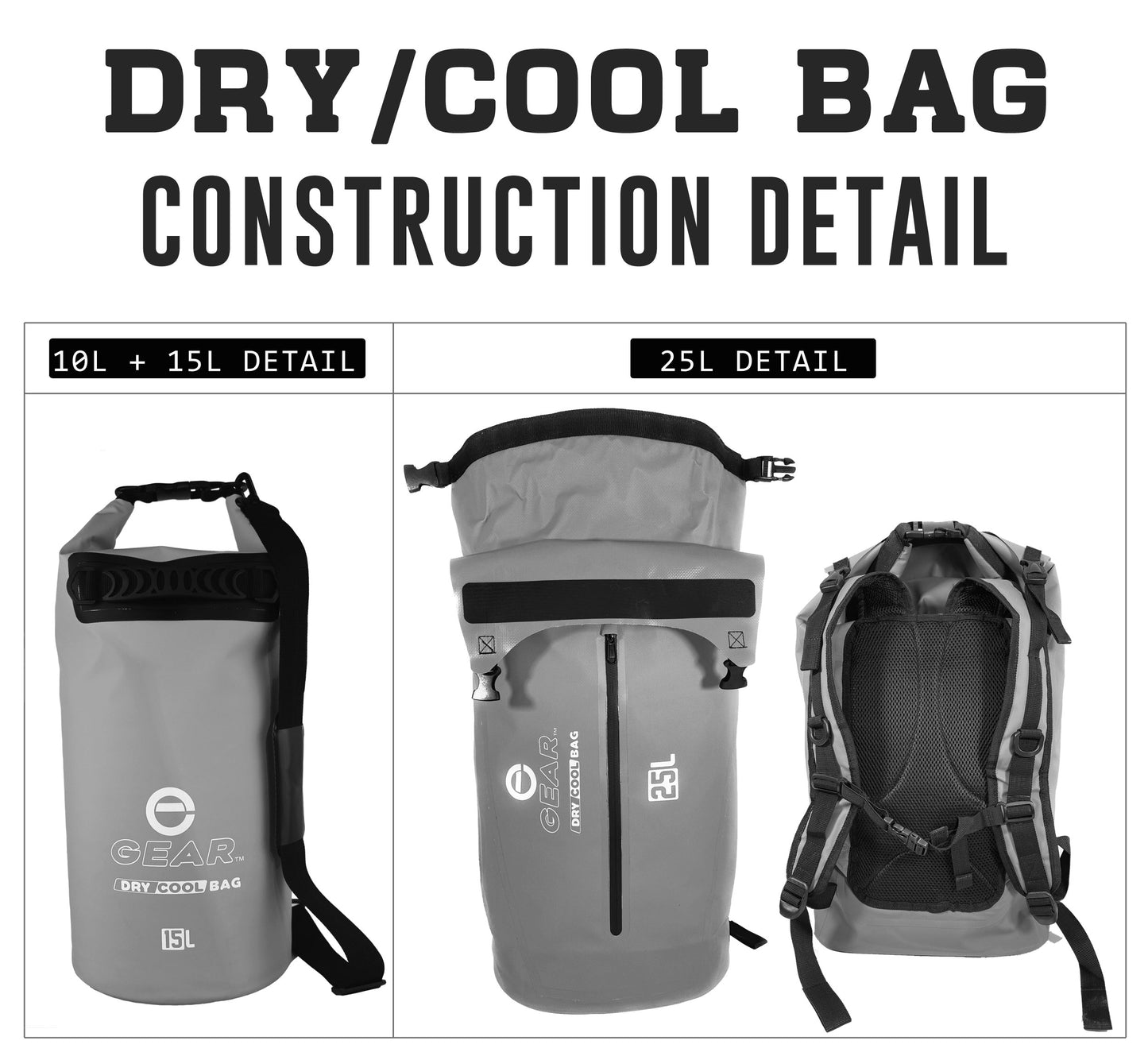 Dry Cool Bag - Construction Detail - Gray