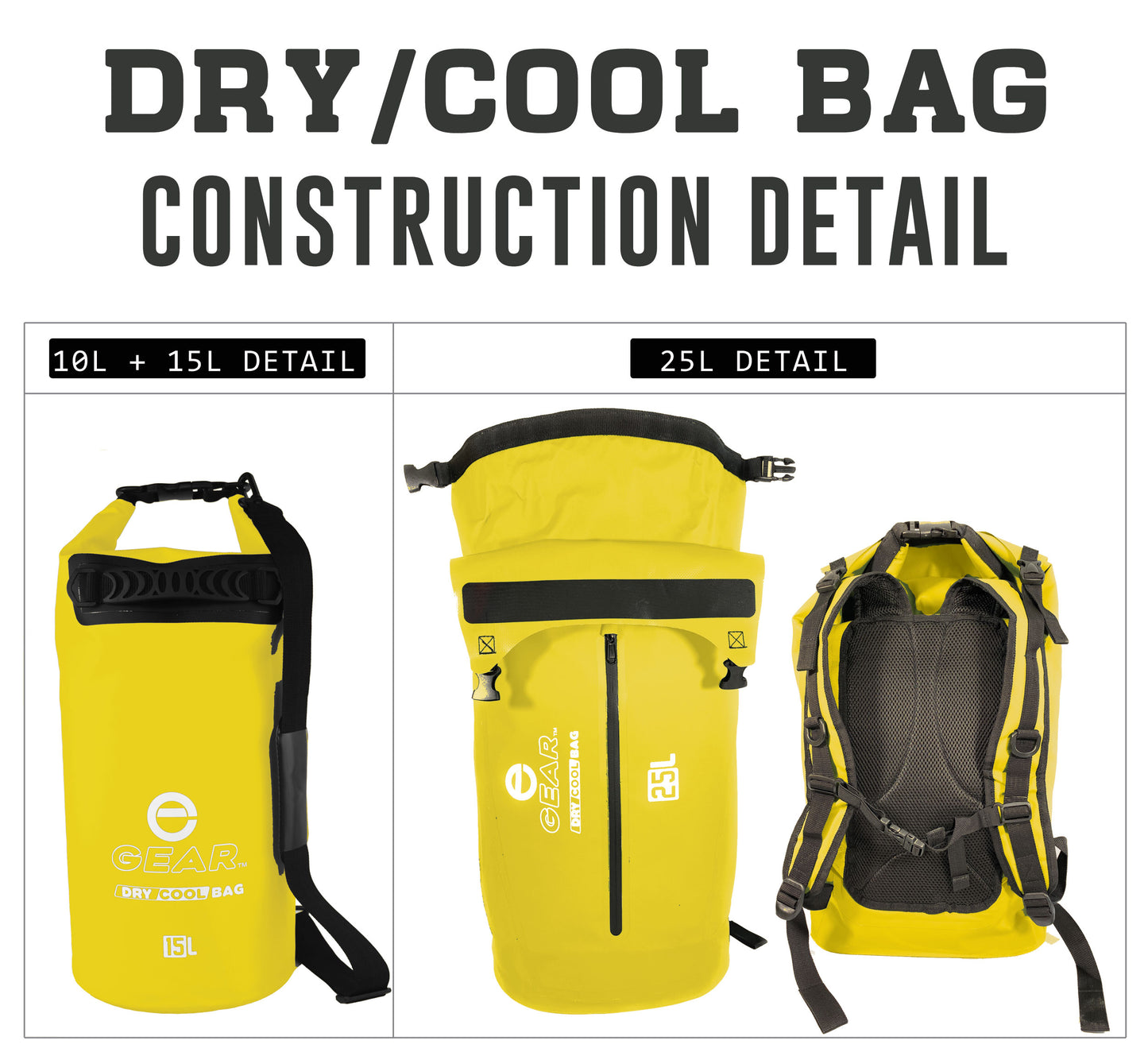 Dry Cool Bag - Construction Detail - Yellow 