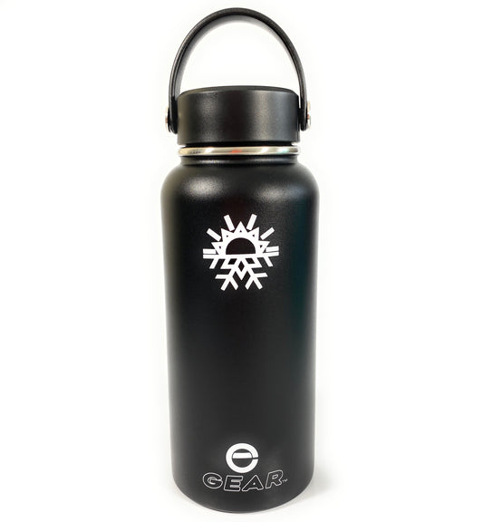 Enthusiast Gear 32 oz Wide Mouth Water Bottle - Stainless Steel, Vacuum Insulated, Reusable Water Bottle with Flex Handle