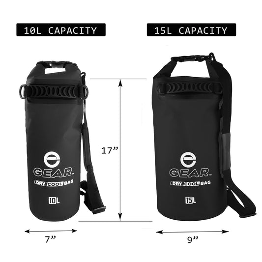 Dry Bag Cooler - 10L & 15L Capacity - With Measurements