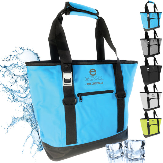 Dry Bag Cooler Tote Bag - Soft Sided Cooler - Blue