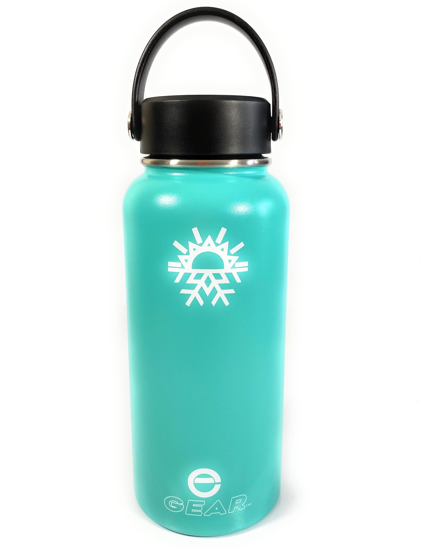 Enthusiast Gear 32 oz Wide Mouth Water Bottle - Stainless Steel, Vacuum Insulated, Reusable Water Bottle with Flex Handle