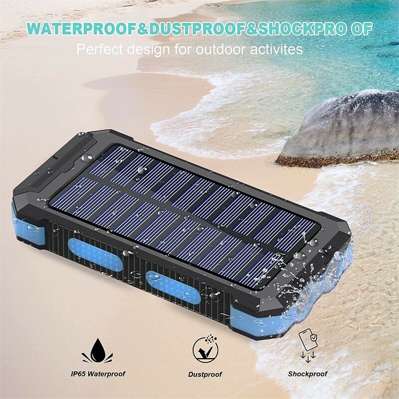 Enthusiast Gear 30000mah dual usb portable solar battery charger