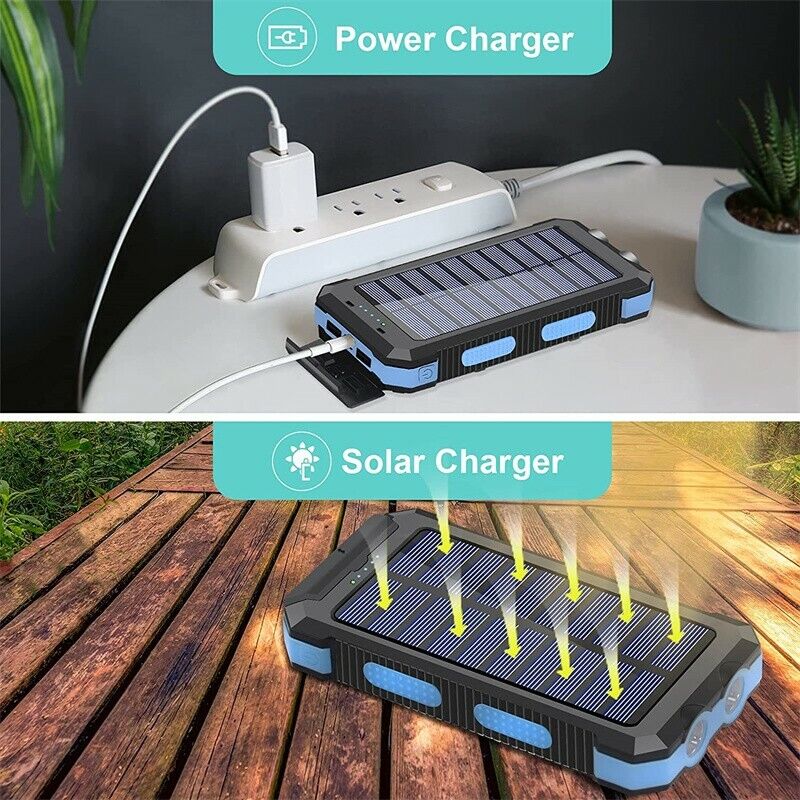 Enthusiast Gear 30000mah dual usb portable solar battery charger