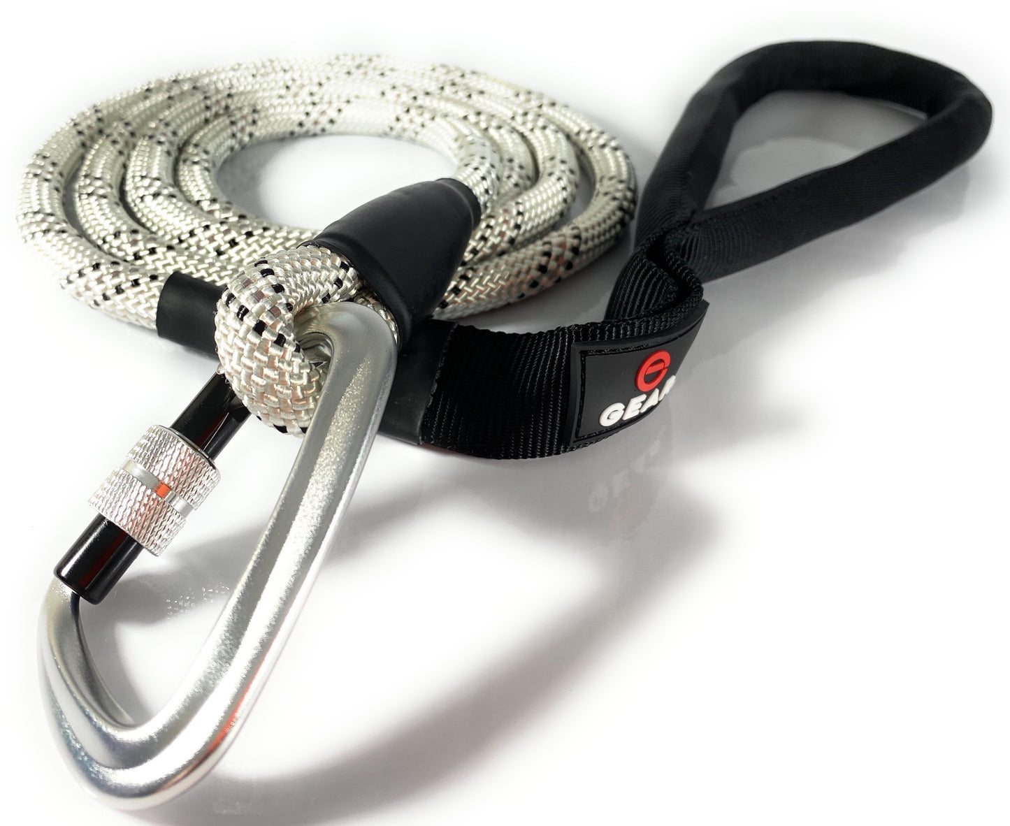 Climbing Rope Dog Leash with Locking Carabiner - Silver